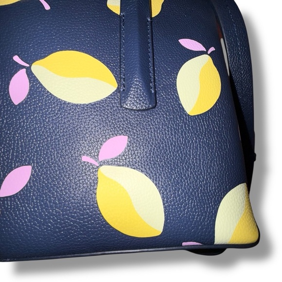 KATE SPADE Margaux Lemons Medium Satchel - Navy/ Lavendar/Yellow - Picture 4 of 16